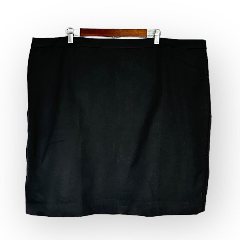 J.Crew Factory Kelsey Pencil Skirt Women's Plus 24 Black Short Back Slit NWT